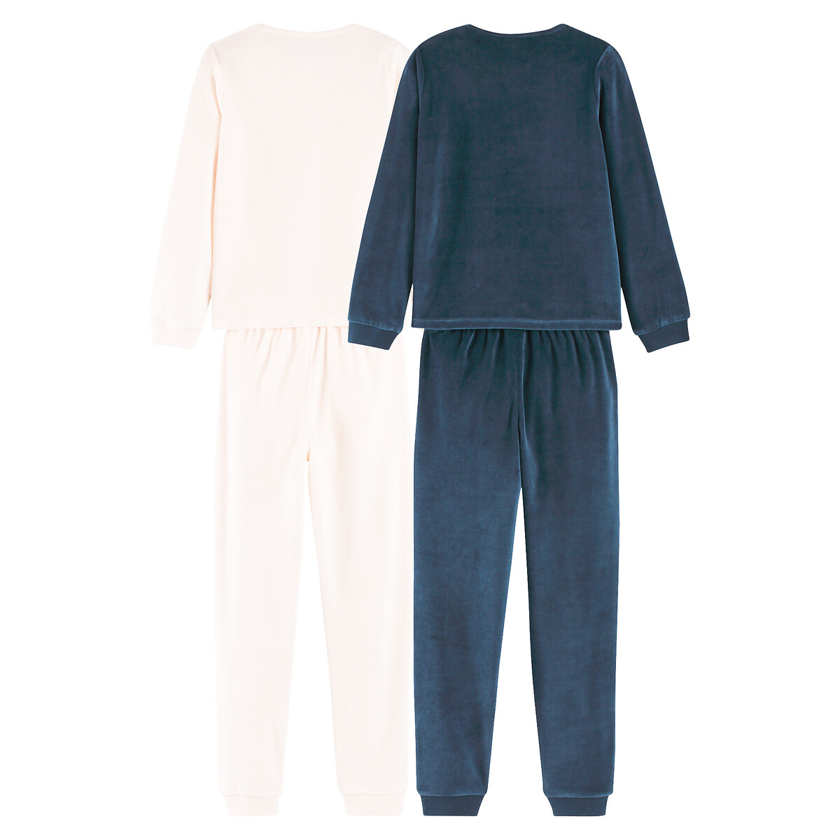 COLEÇÃO LA REDOUTE<br>Conjunto de 2 pijamas de veludo com texto