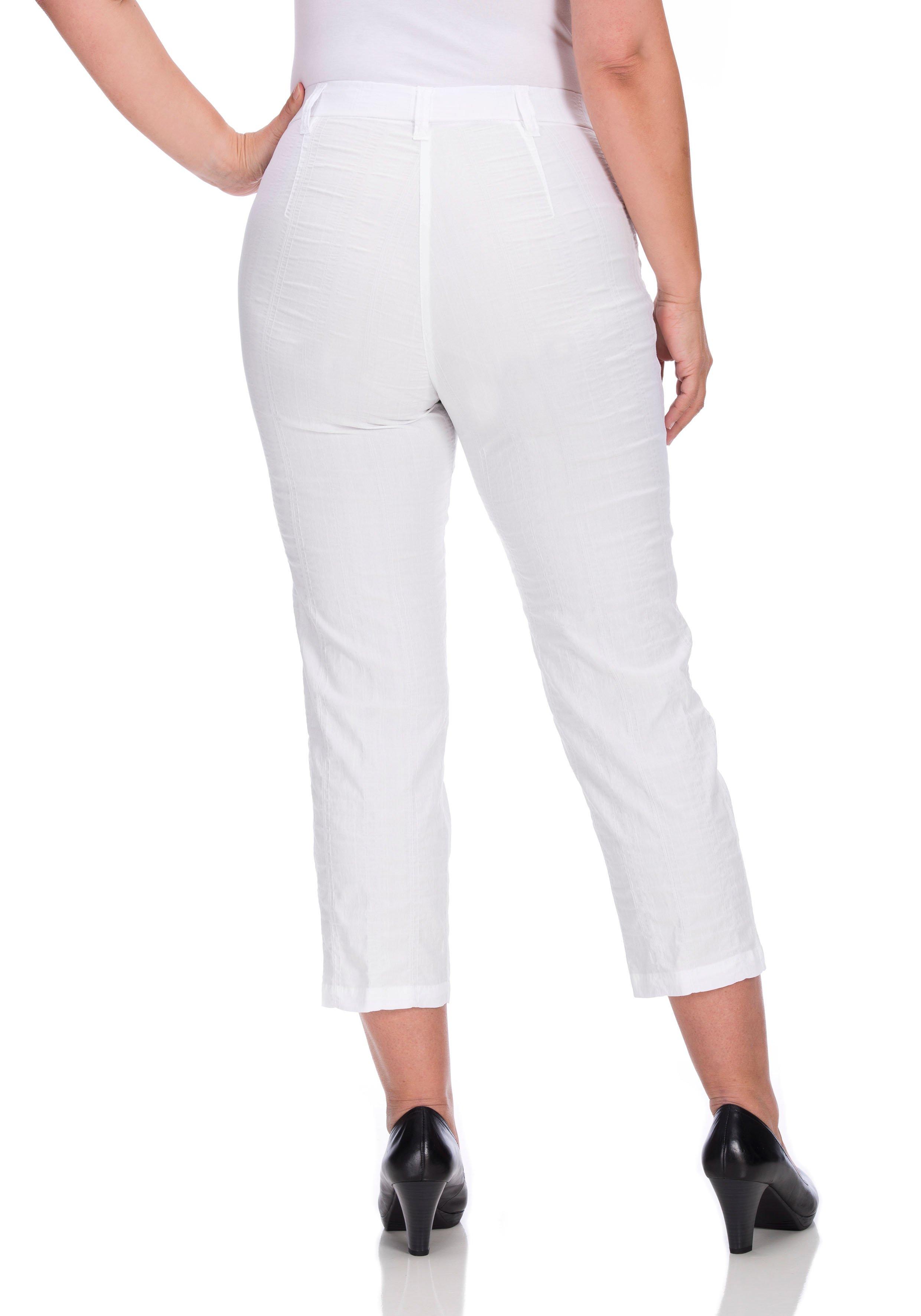 Gerade 7/8-Hose mit Komfortbund, bügelfreie Qualität