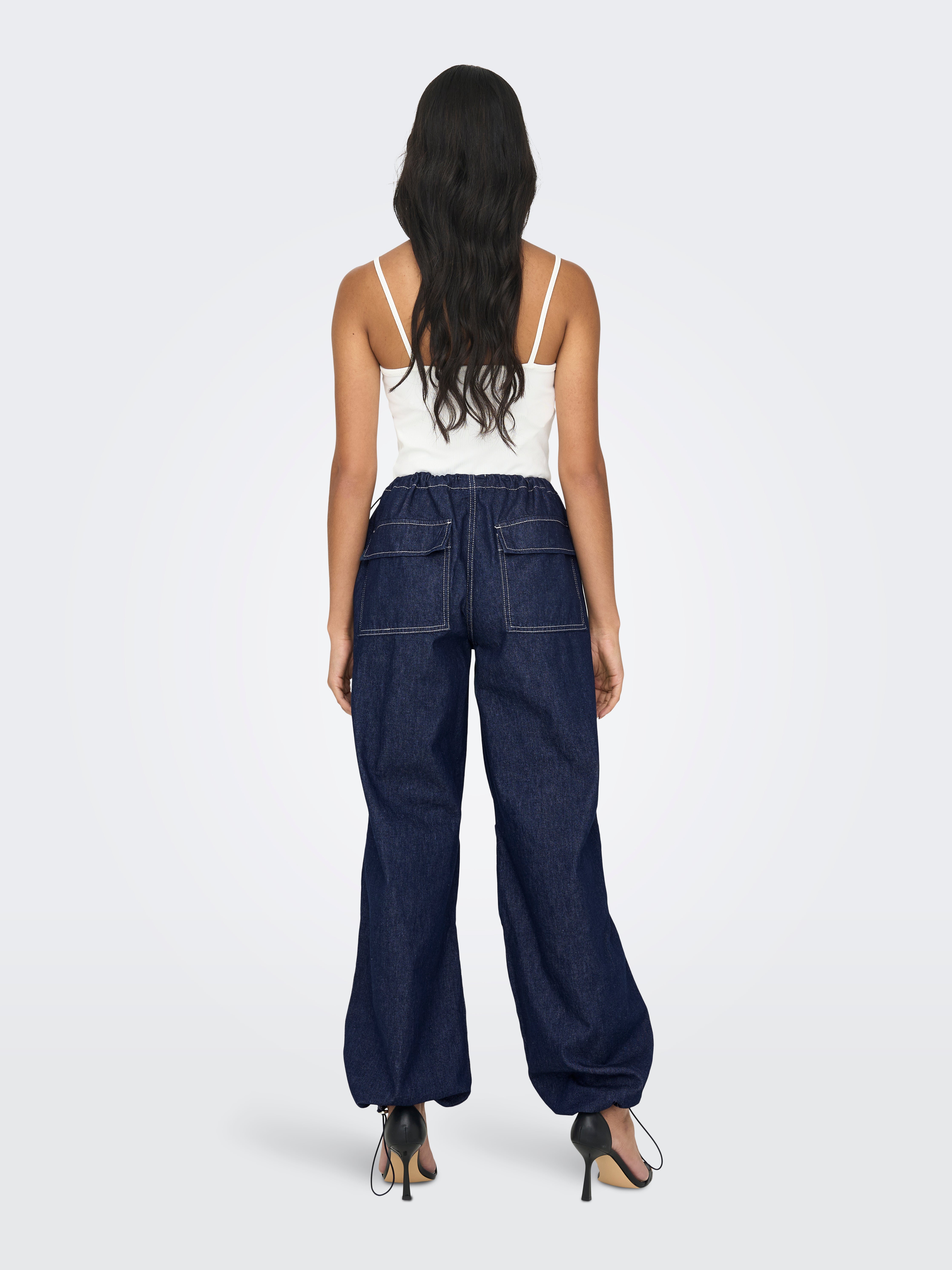 ONLKYLIE Mittlere Taille Locker geschnitten Jeans Dark Blue Denim