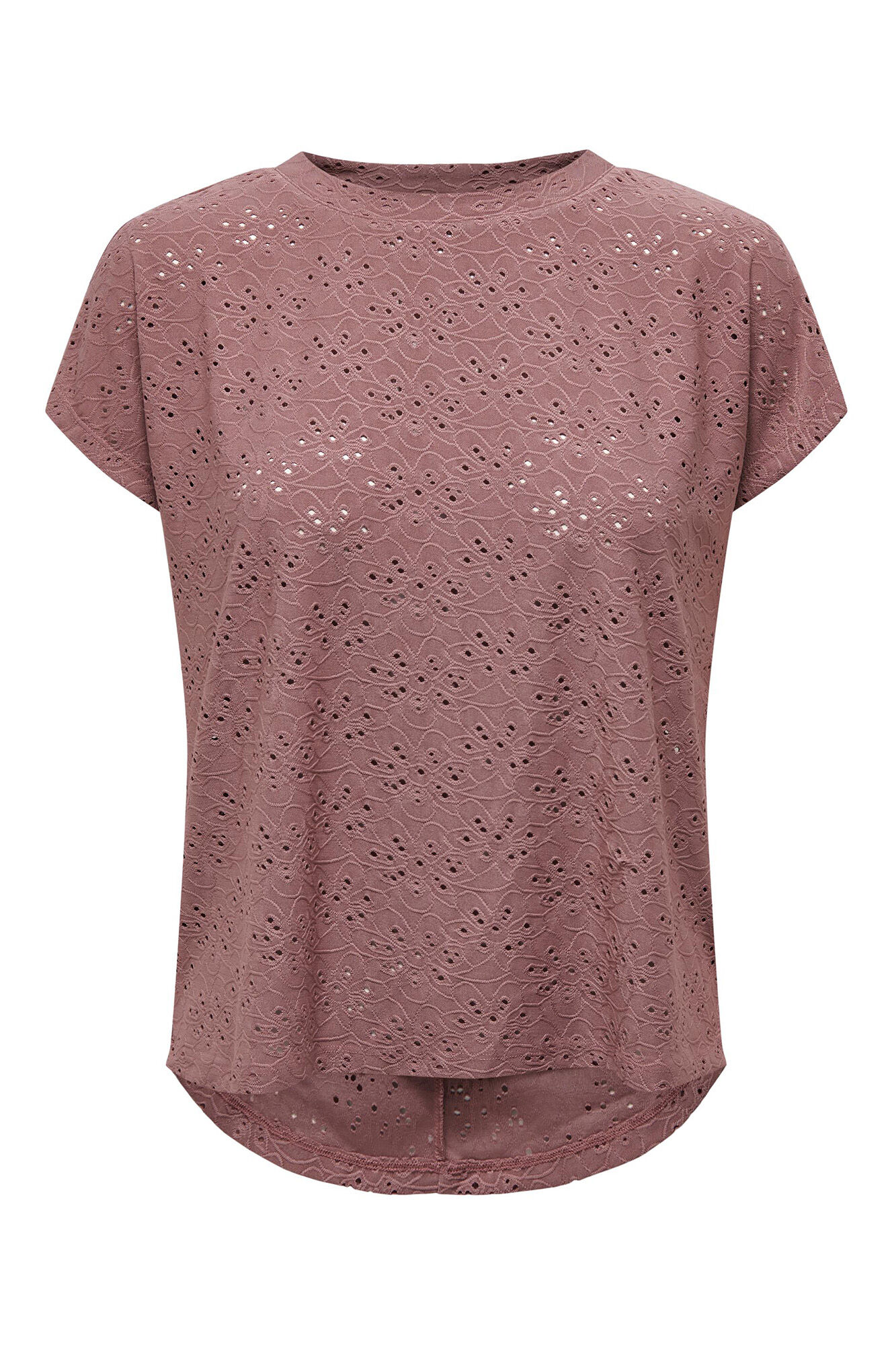 camiseta de manga curta perfurada