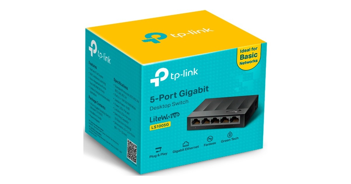 TP-LinkLS1005G switch  (Zwart, Unmanaged)