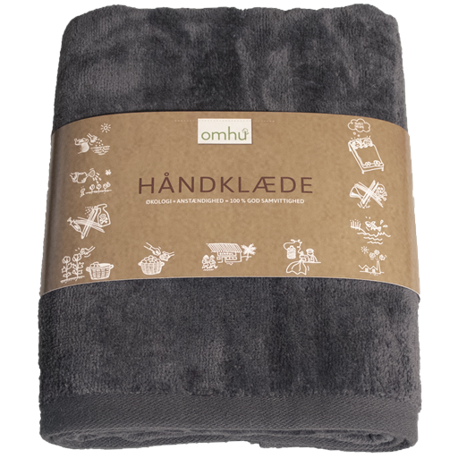 OMHU Frotté Håndklæde, Dark Grey, 50x100 cm