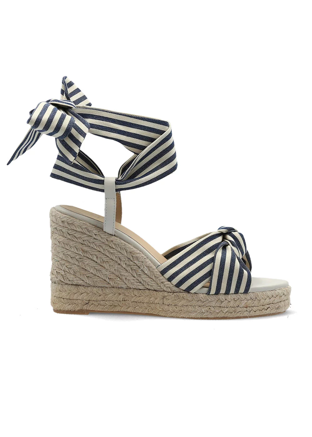 COMPENSE CORDE TISSU RAYE BLEU ET BLANC