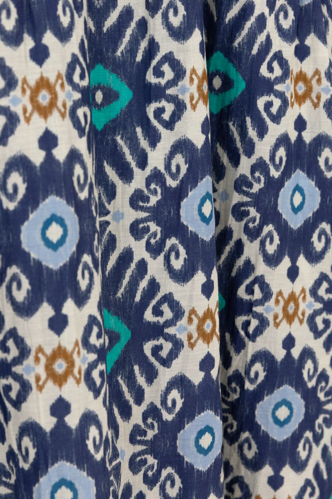 Blauwe A-lijn midi jurk met print