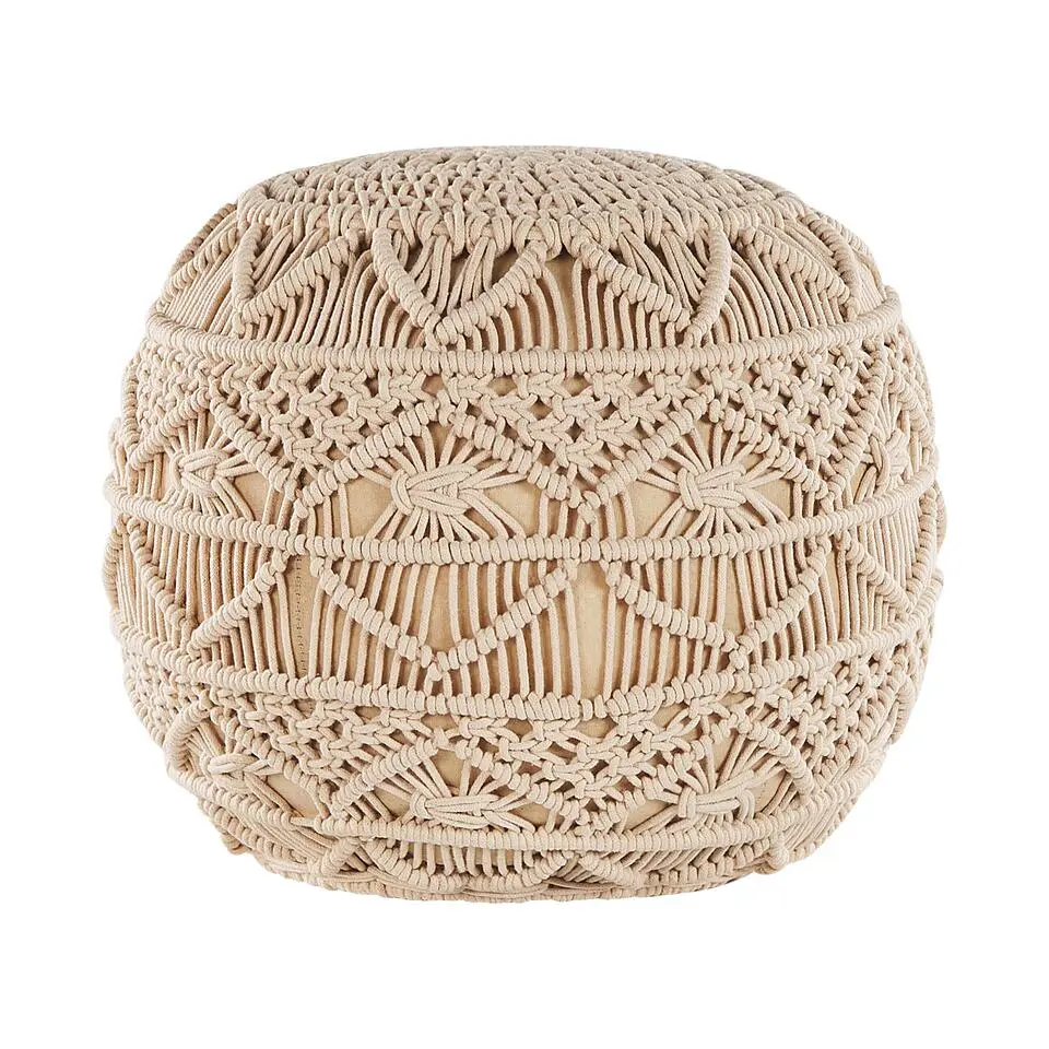 KAYSERI - Poef - Beige - 40 cm - Katoen