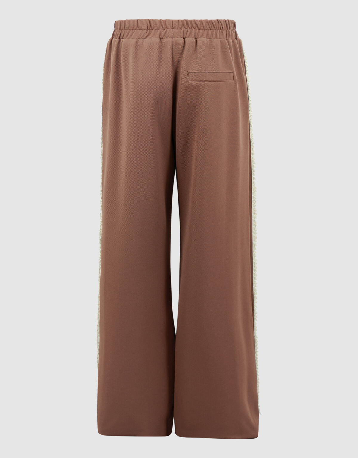 Ruffle Tape Wide Leg Fit Broek Bruin