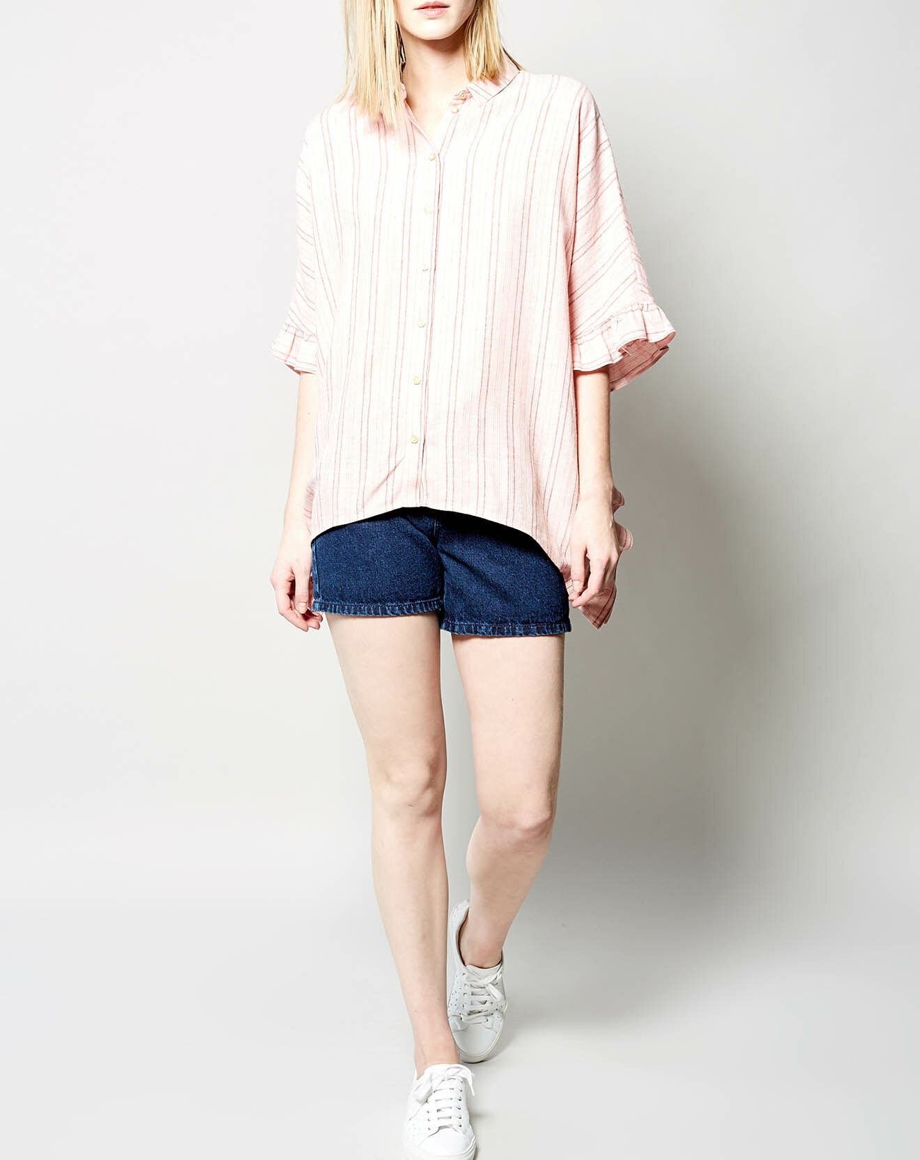 Karl Marc John Chemise en Lin mélangé Chiquita à rayures  rose pâle