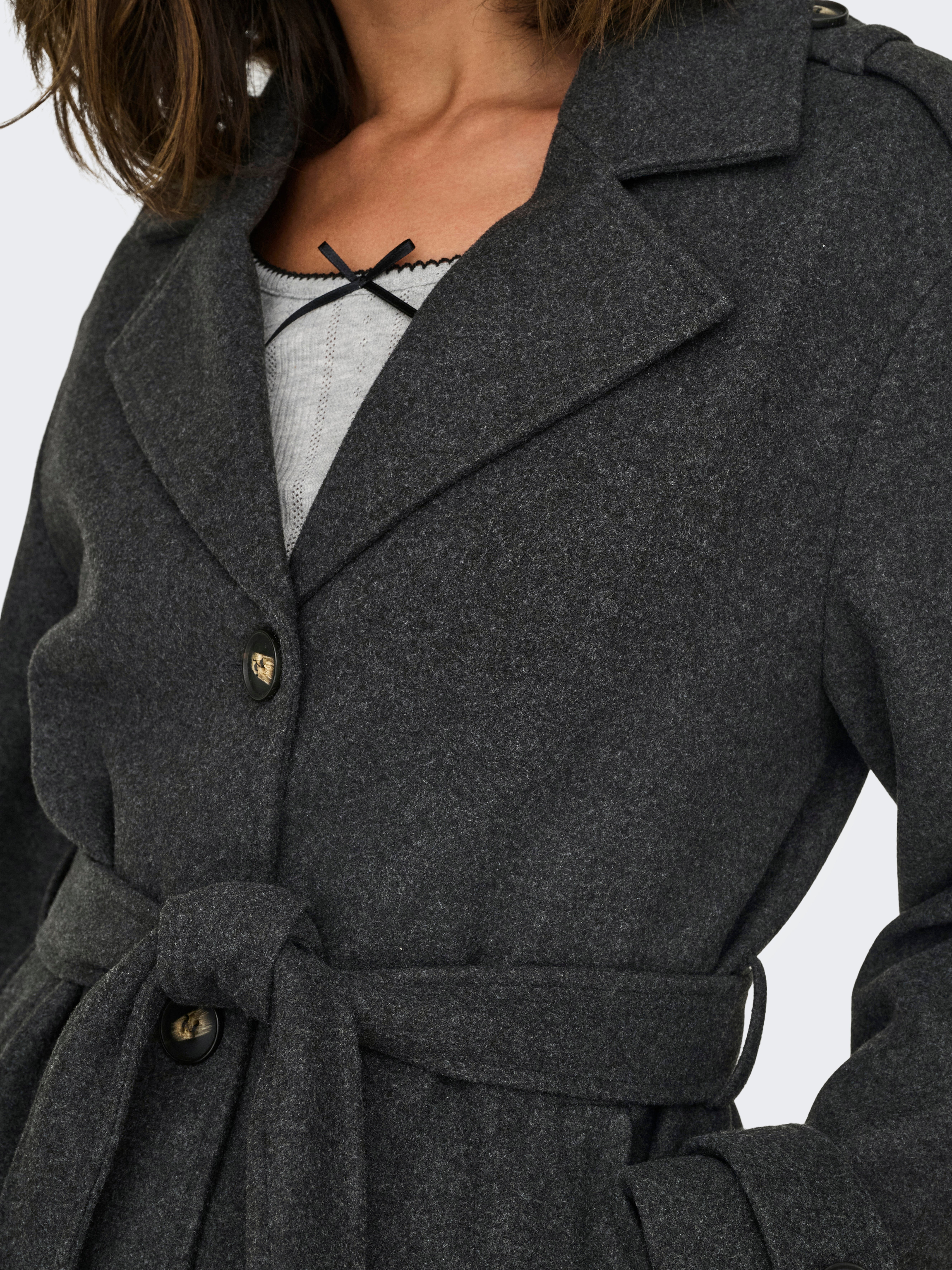 ONLLAURA Trenchcoat Dark Grey Melange