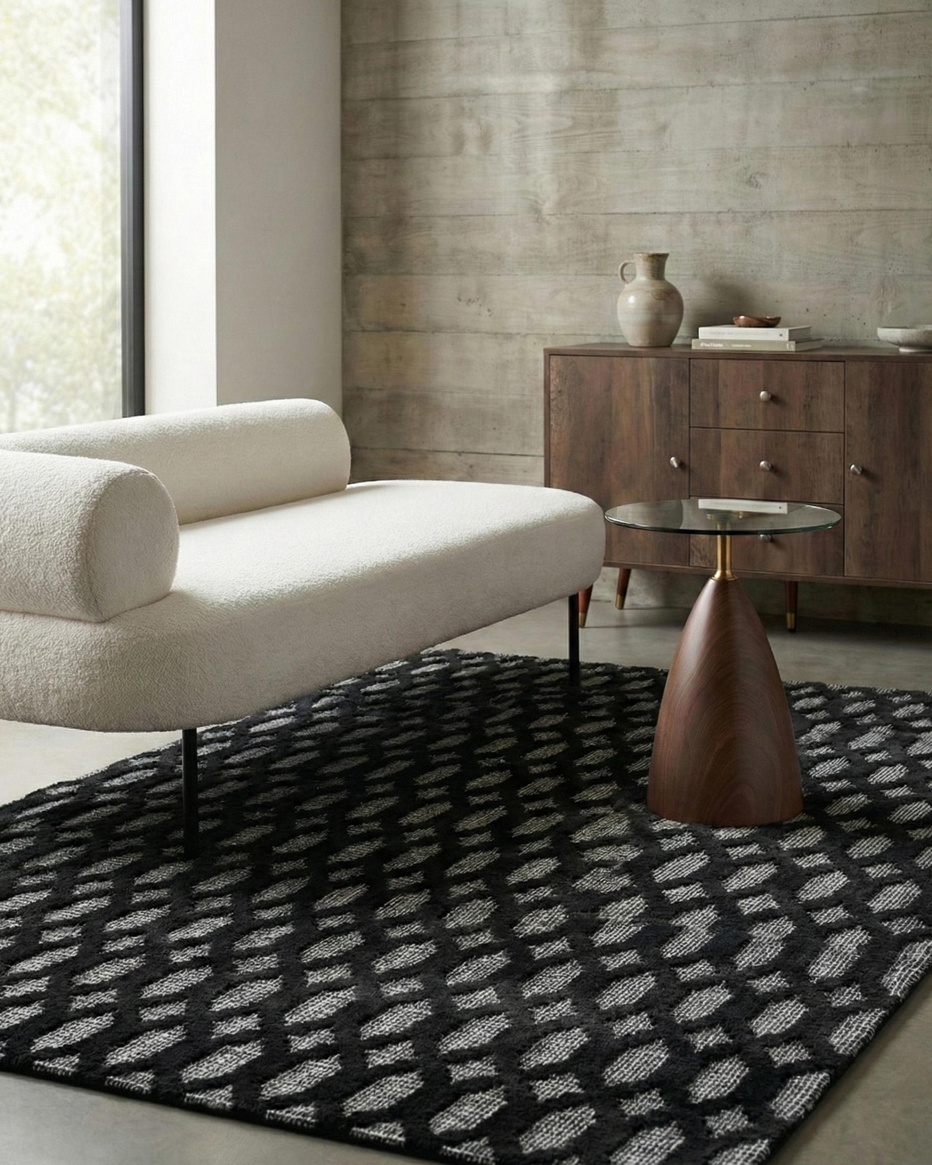 Vloerkleed CIZRE Donkergrijs 160 x 230 cm Viscose