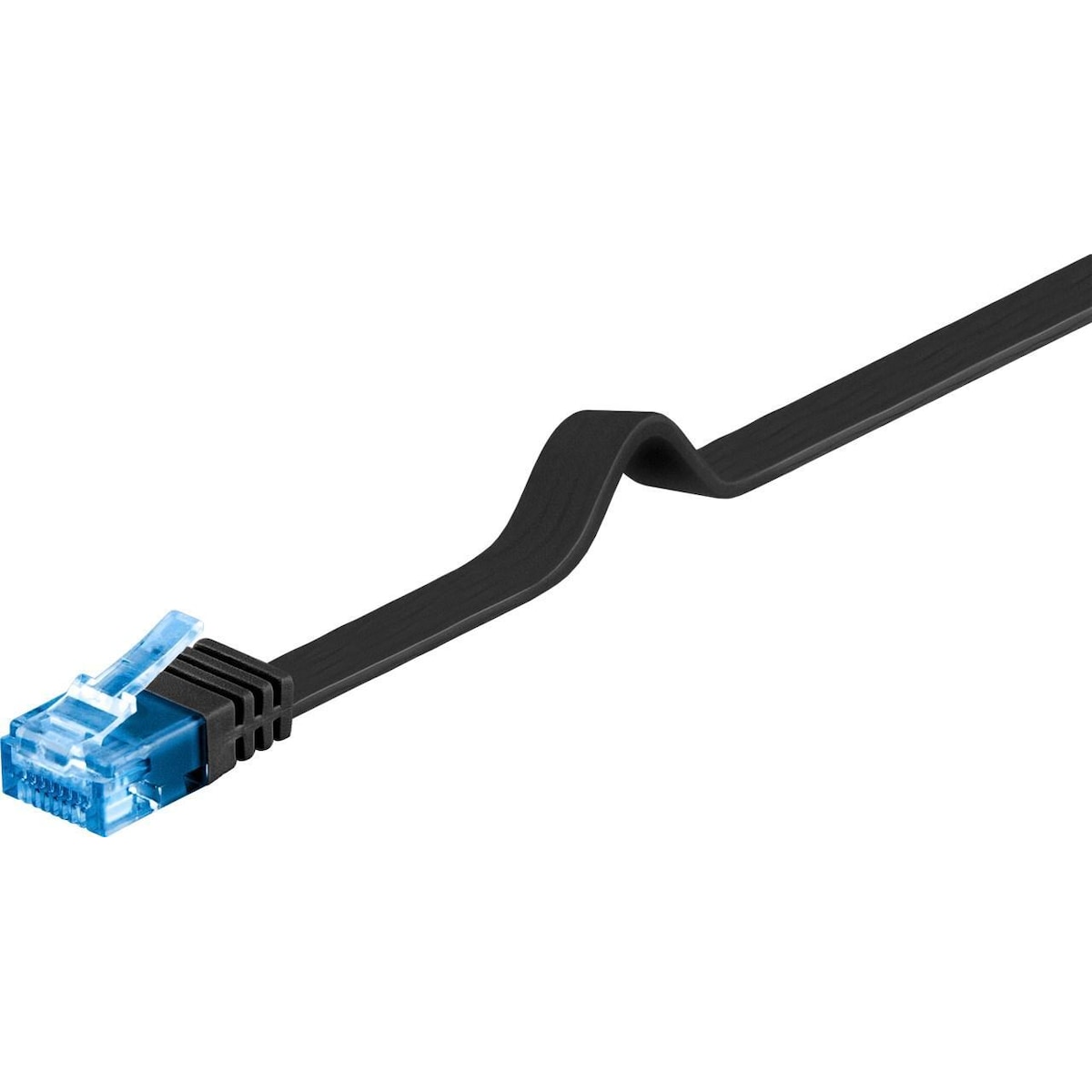 CAT 6A flat-patch kabel U/UTP, svart