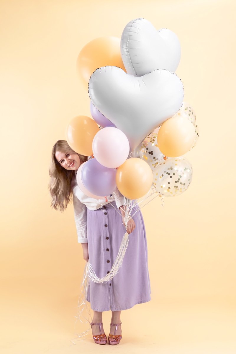 Hart Helium Ballon Wit Leeg 75cm