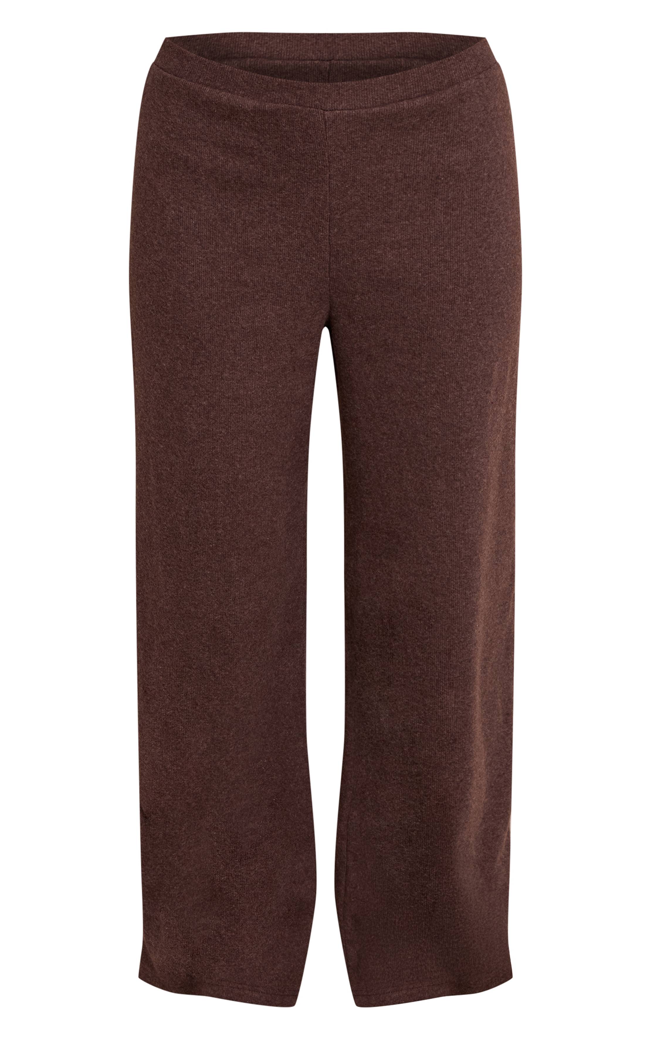 Chocolat Pantalon Large Côtelé Brossé