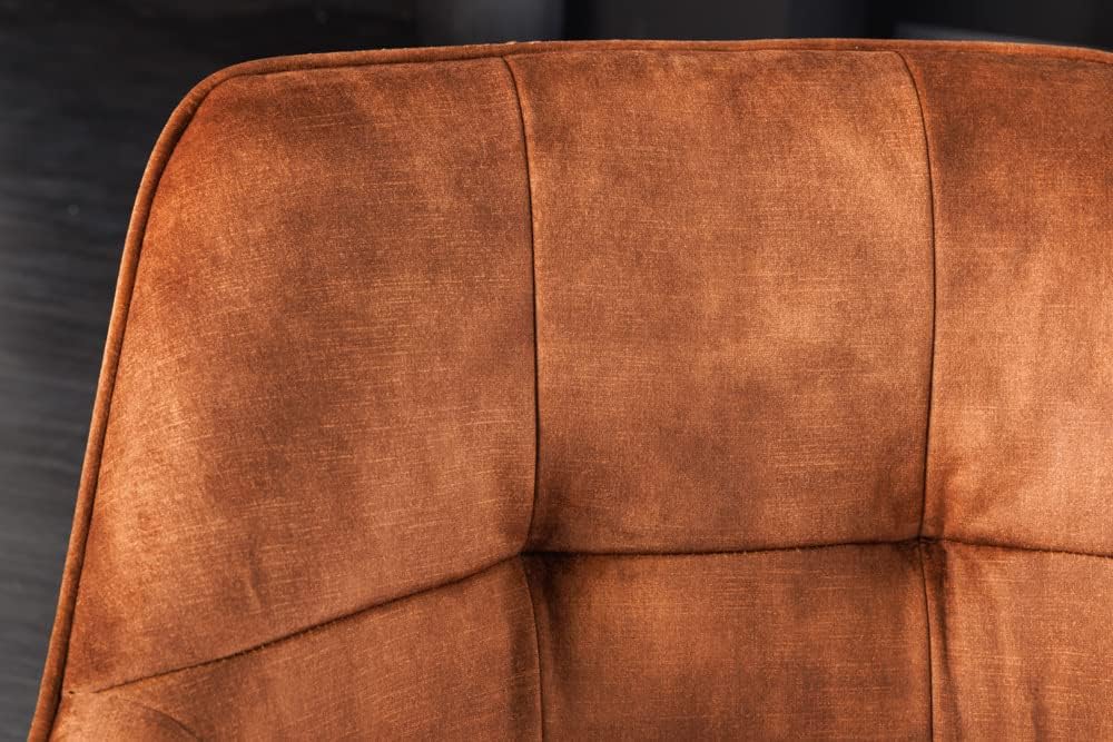 Riess Ambiente Design Stuhl LOFT rost braun Samt drehbar Metallgestell schwarz mit Armlehne