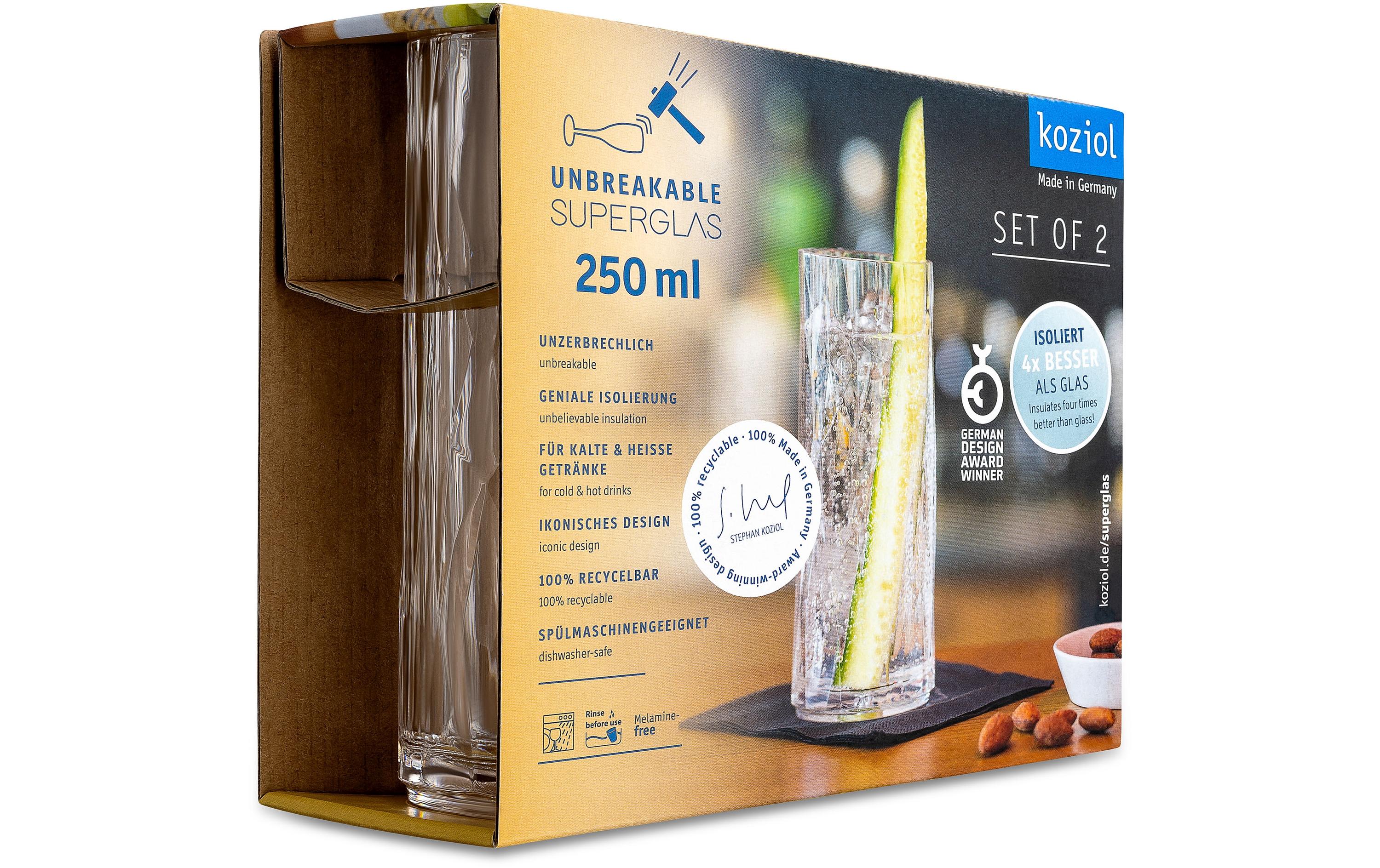 Longdrinkglas Superglas Club No. 3, 250 ml, 2 Stück,Club No. 3 Gläser Set für Longdrink