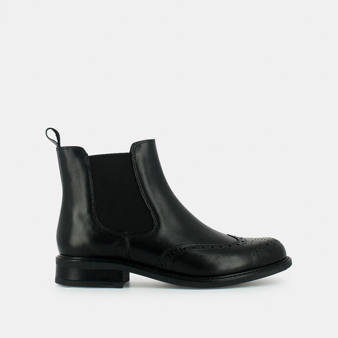 Bottes plates  en cuir noir