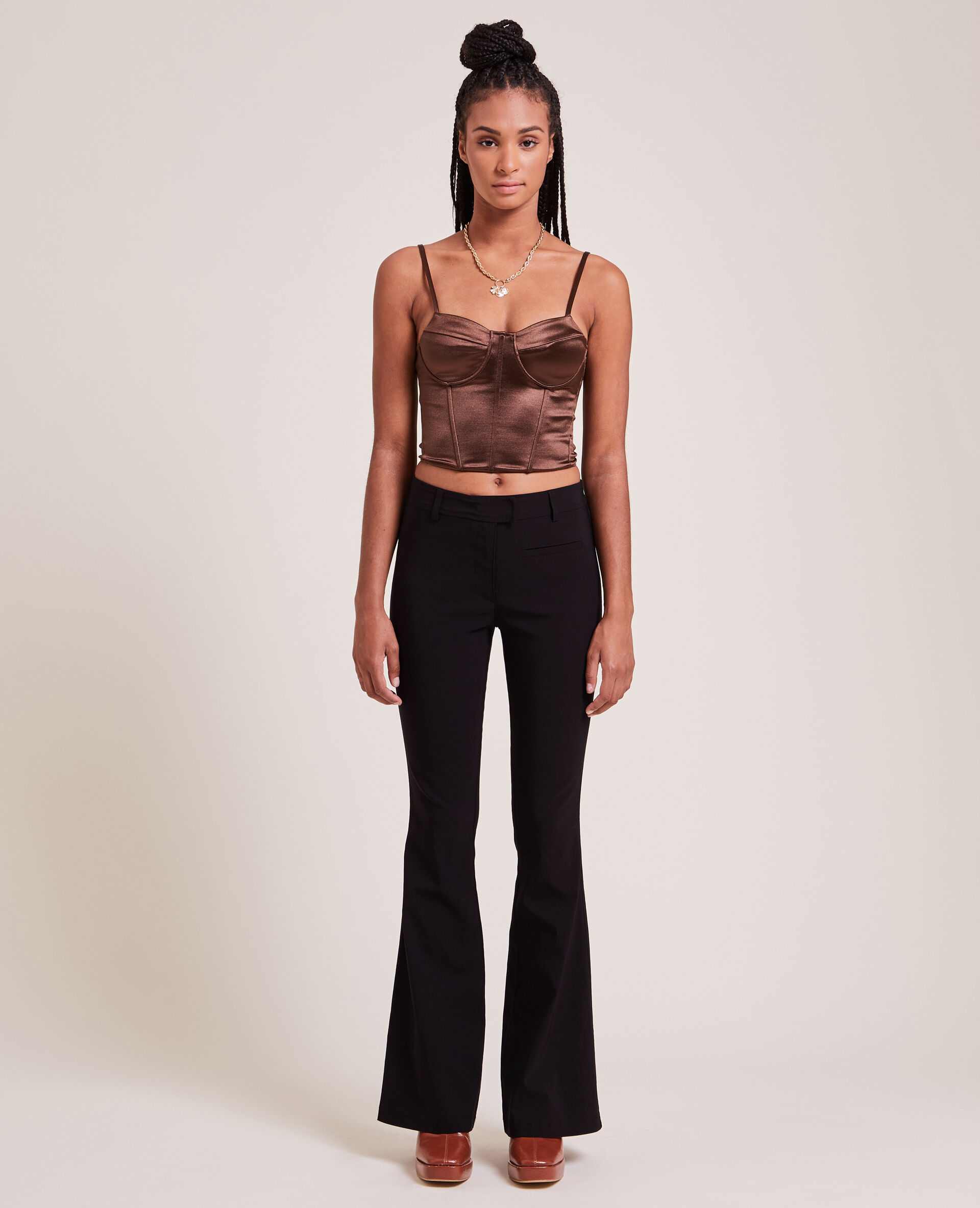 Pantalon flare taille haute - Noir