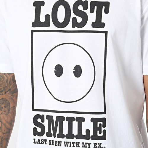 Tee Shirt Oversize Large Lost Smile Blanc