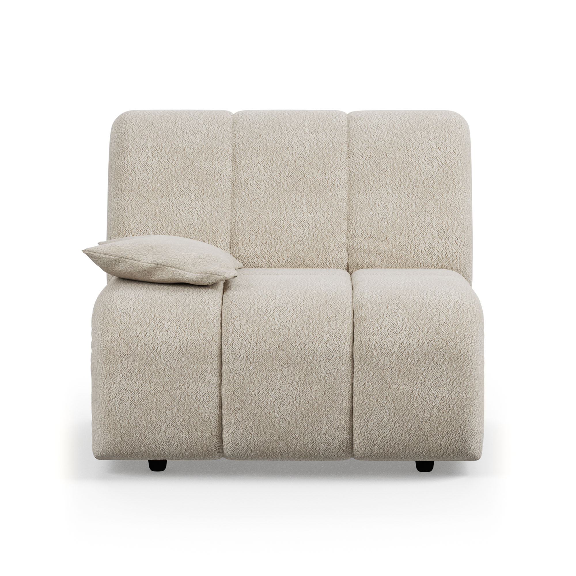 Bank HKliving Wave Boucle eindelement arm links laag cream