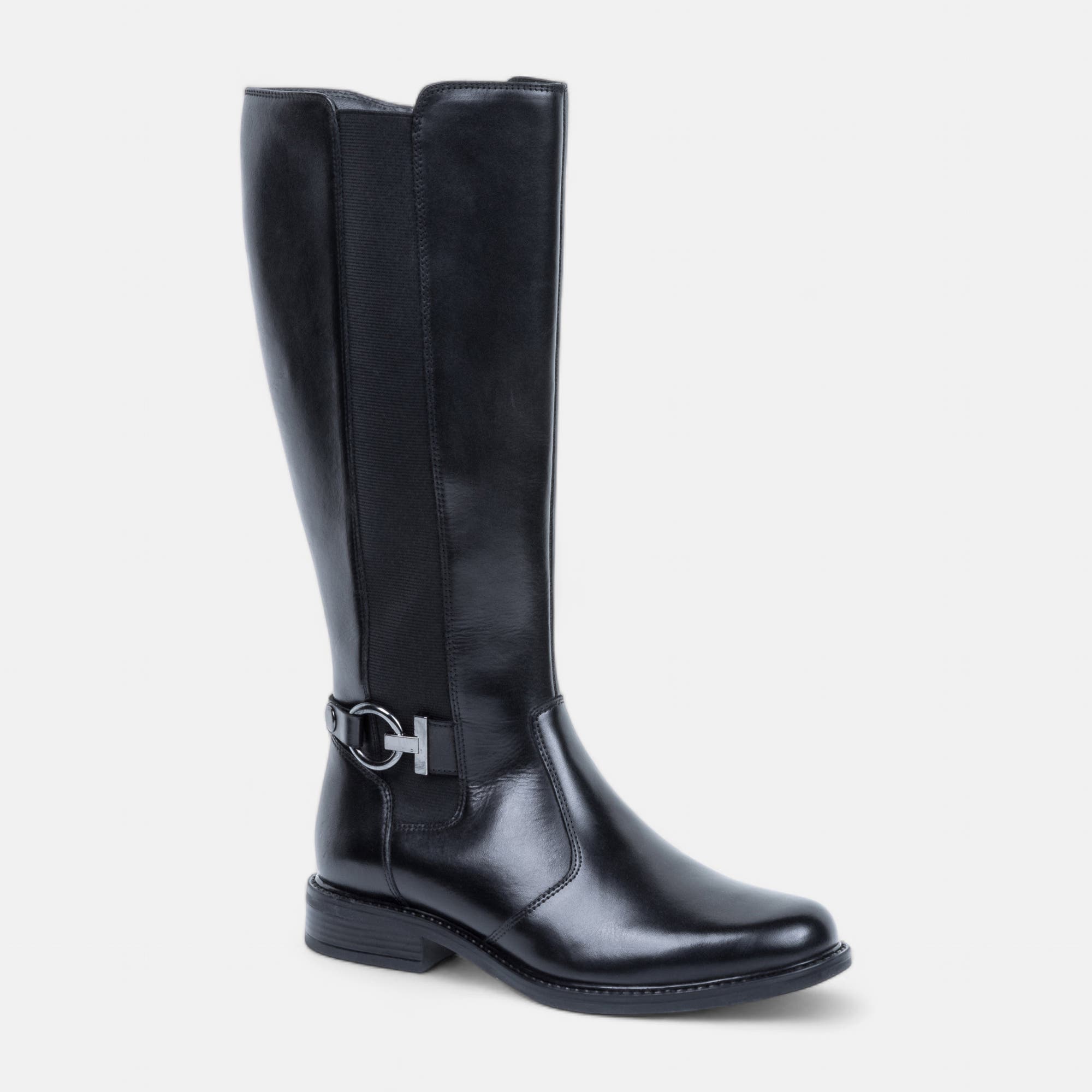 Bottes Femme en cuir noir