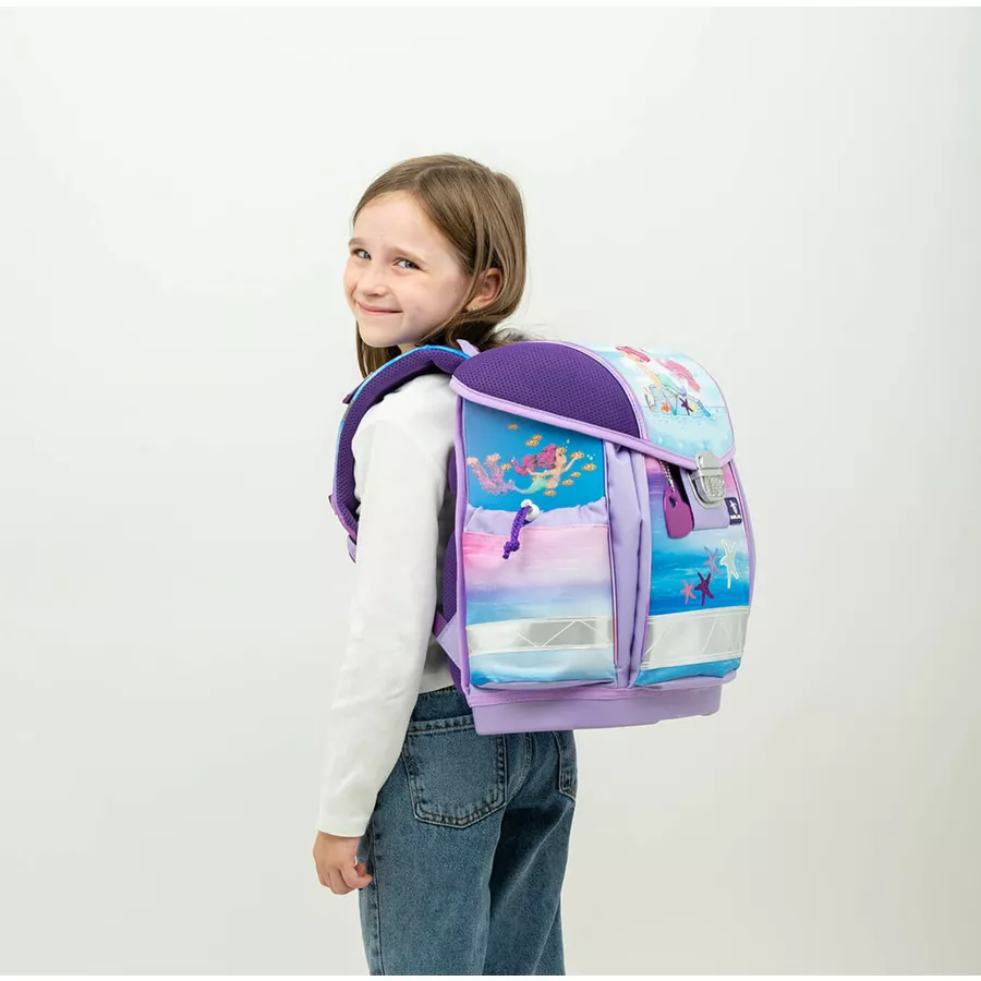 Belmil Schulranzen Classy Schulranzen Set 5-teilig mit Brustgurt Beautiful Mermaid