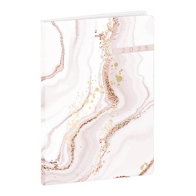Quo Vadis Hipsy - Agenda - 2025 - semainier - reliure piquée - mini - 100 x 150 mm - portrait - papier blanc - couverture rose - carton