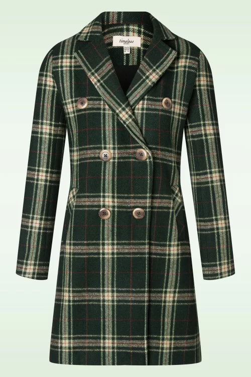 Timeless Davia jas in geruit groen