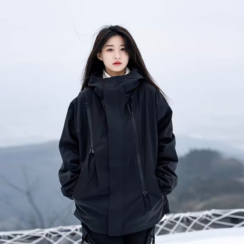Guromo - Oversized jas met capuchon en rits