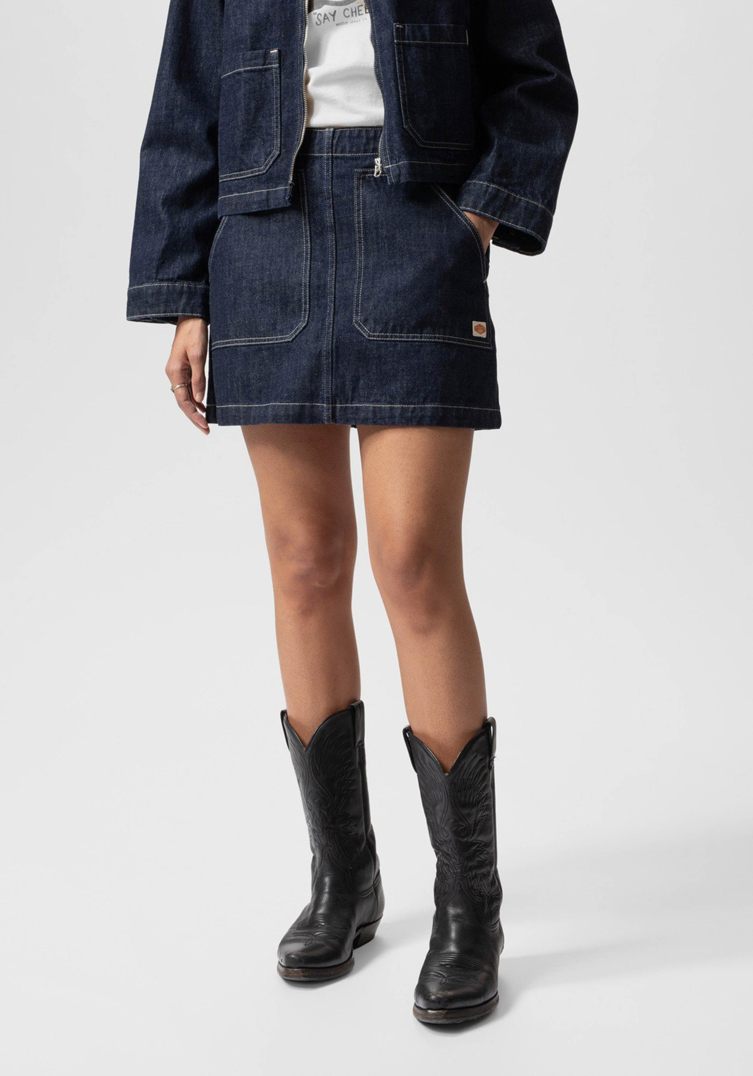Nudie Jeans Jeansrock Elvy Workwear Denim Skirt Dark Blue