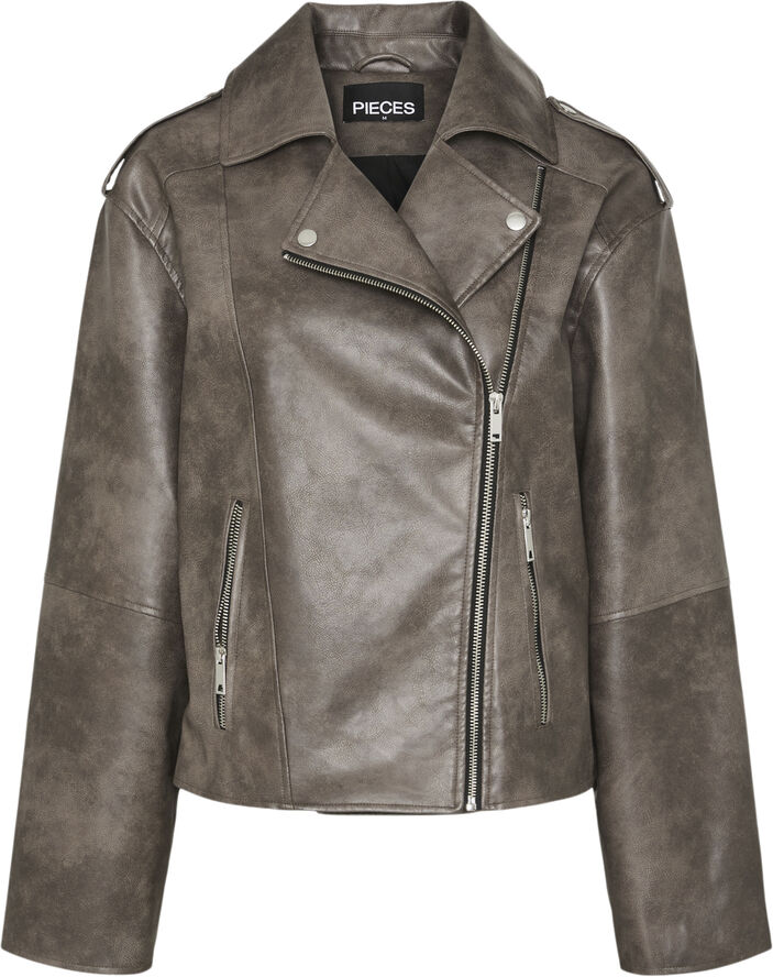 Pieces PCSADIE LS PU JACKET D2D Chicory coffee/washed pu