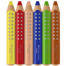 FABER-CASTELL Crayon de couleur Grippy, étui carton de 6