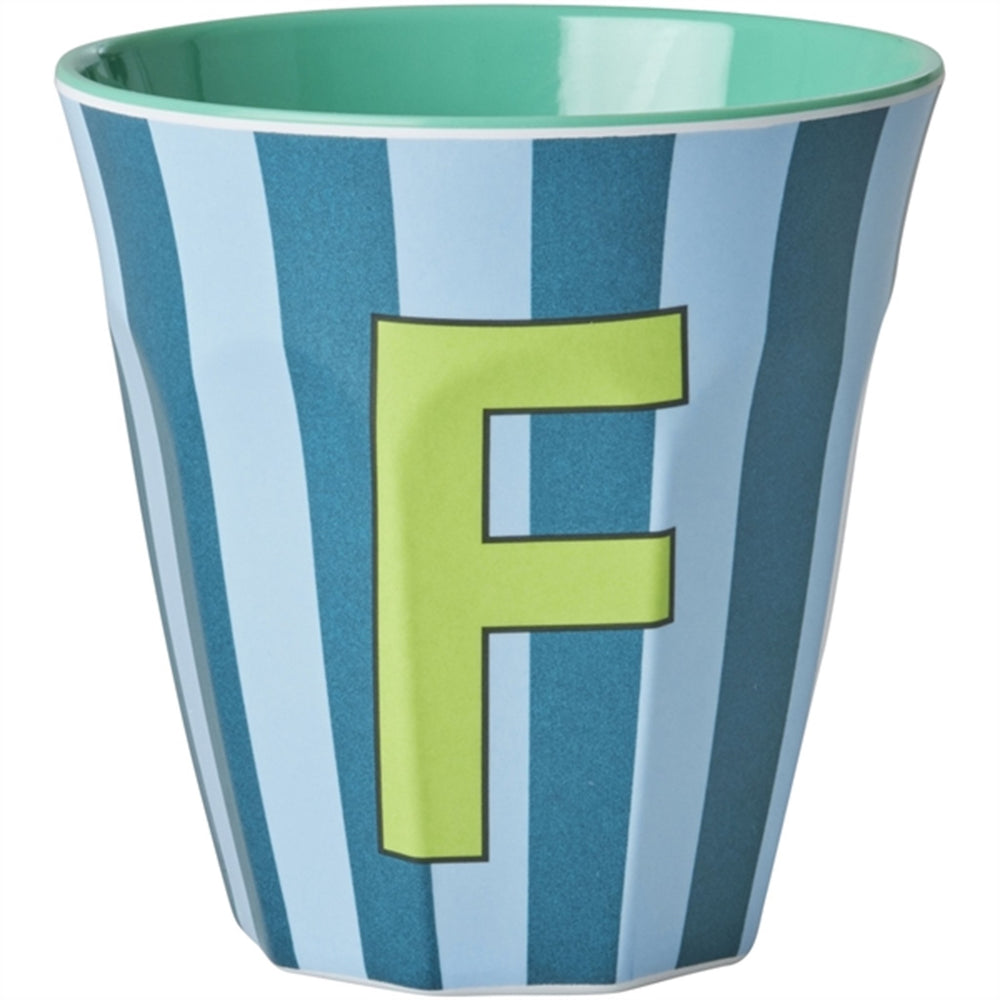 Bluish Stripes Melamin Alfabet Kop - Rice