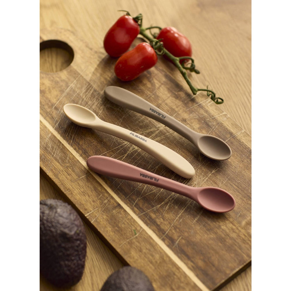 Køb FILIBABBA Rose Mix Silicone Feeding Skeer 3-Pak