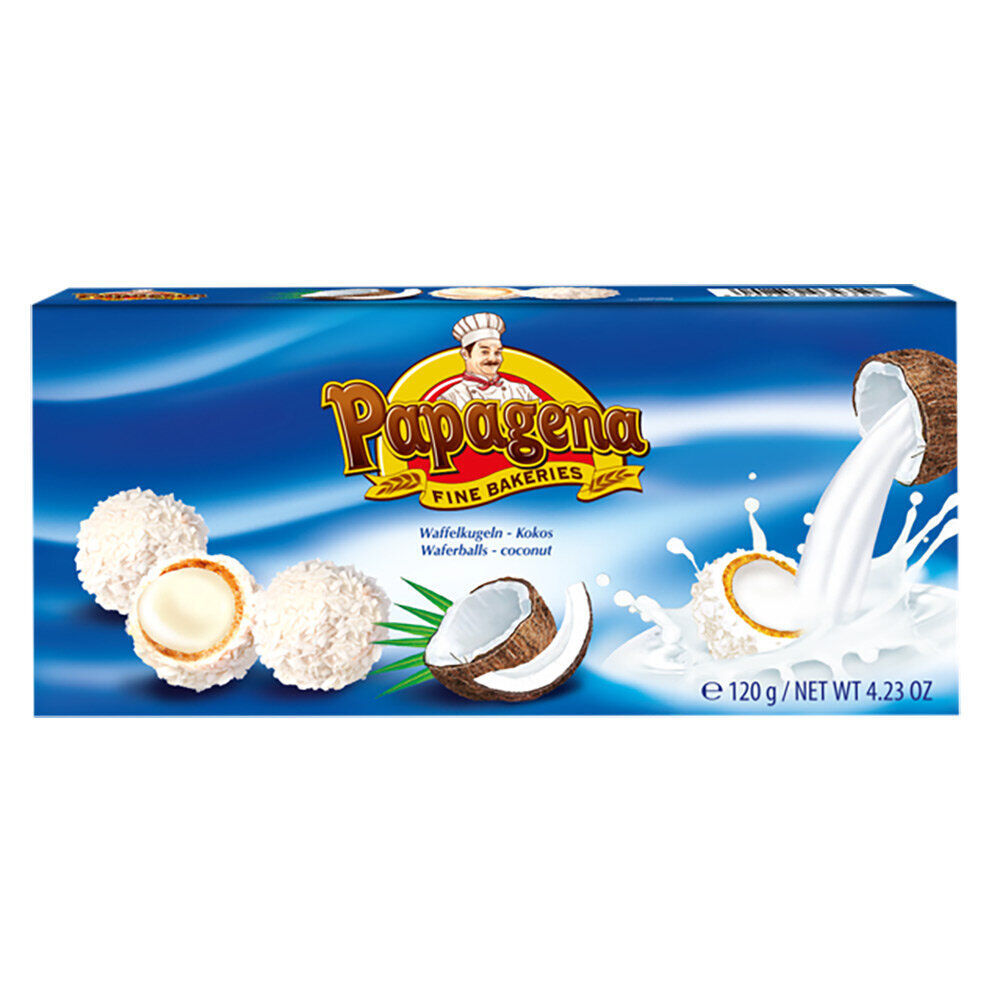 Boules de gaufrette fourrées saveur coco - 120g