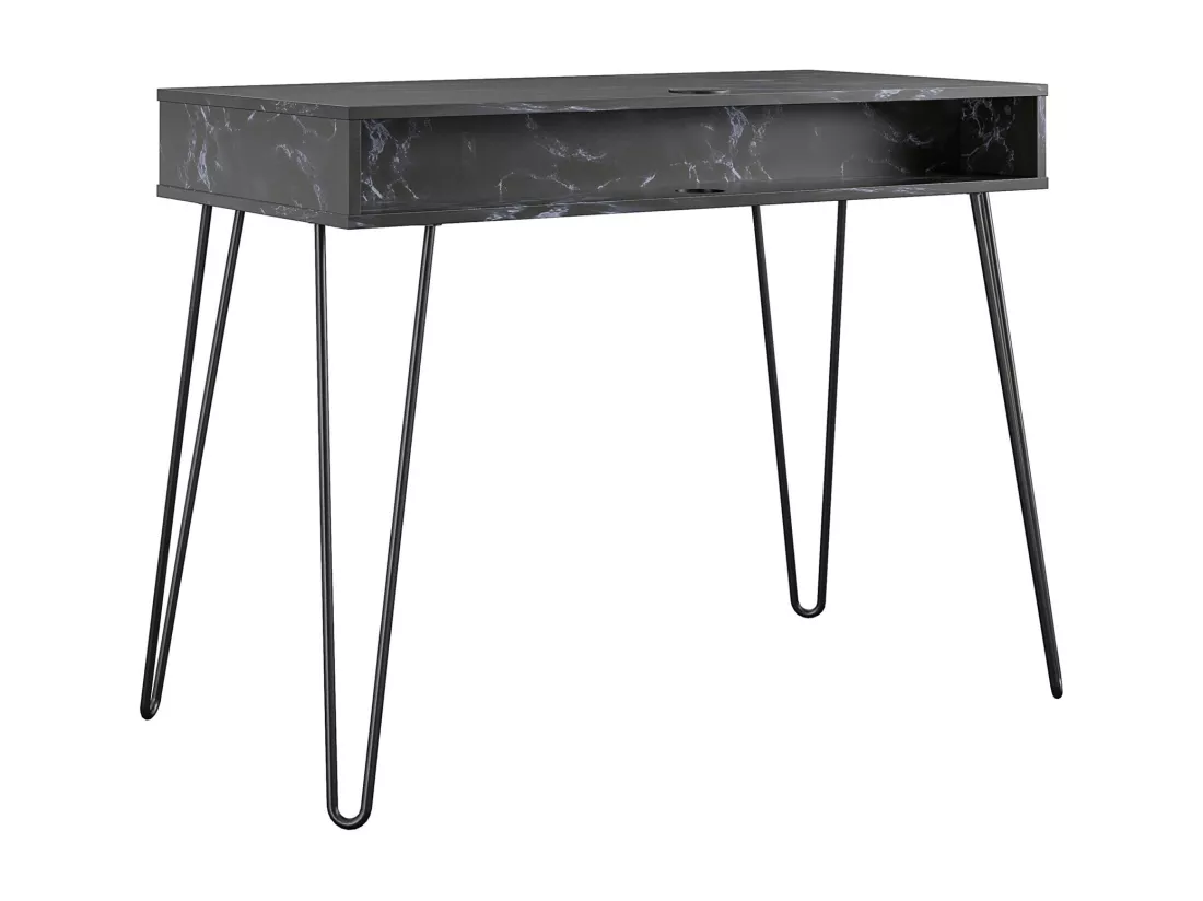 Athena | Bureau 2 casiers en effet marbre noir