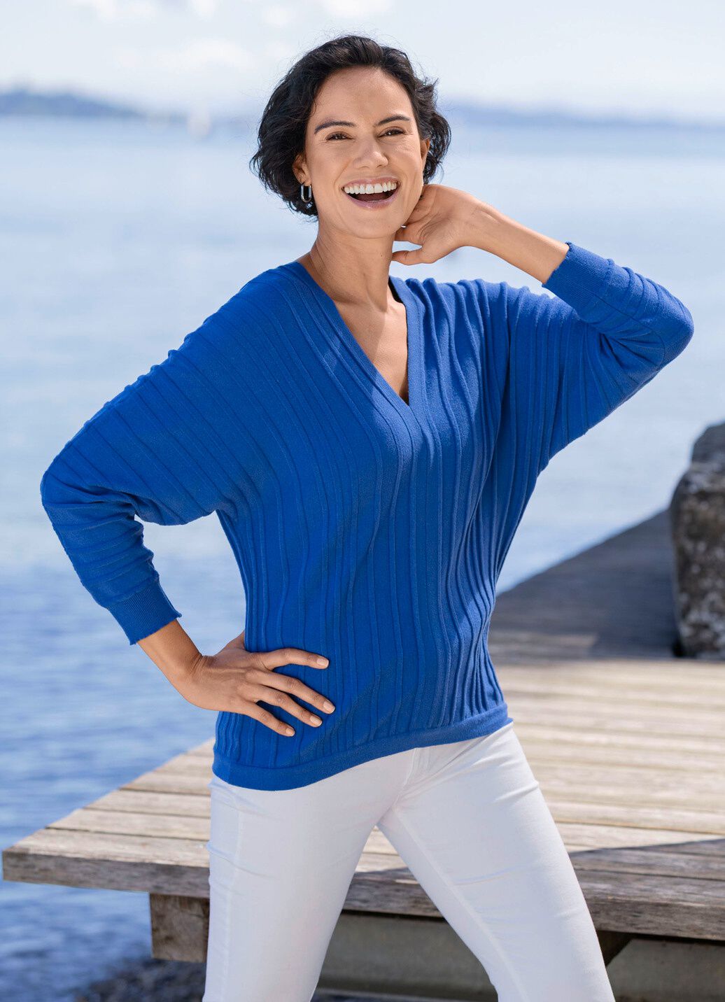 Pullover in Fledermausform