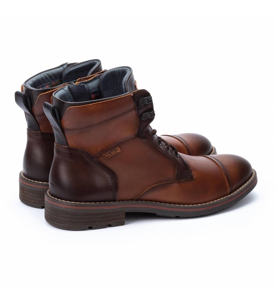 Botas de tornozelo Pikolinos York em couro marrom