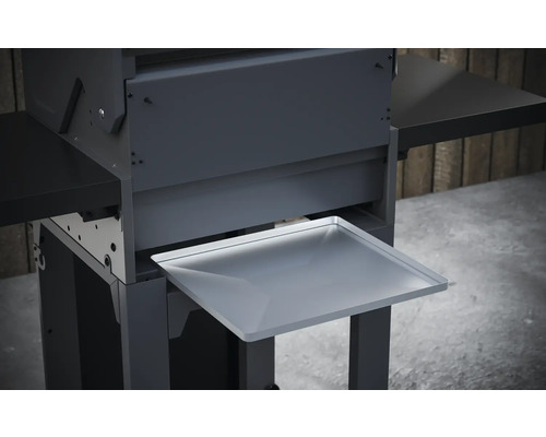 Tenneker Carbon E-Grill elektrische grill 122 x 58,8 x 112,4 cm met 2300 watt, 2 verwarmingscircuits, gietijzeren grillrooster, digitale temperatuurweergave, warmhoudrek