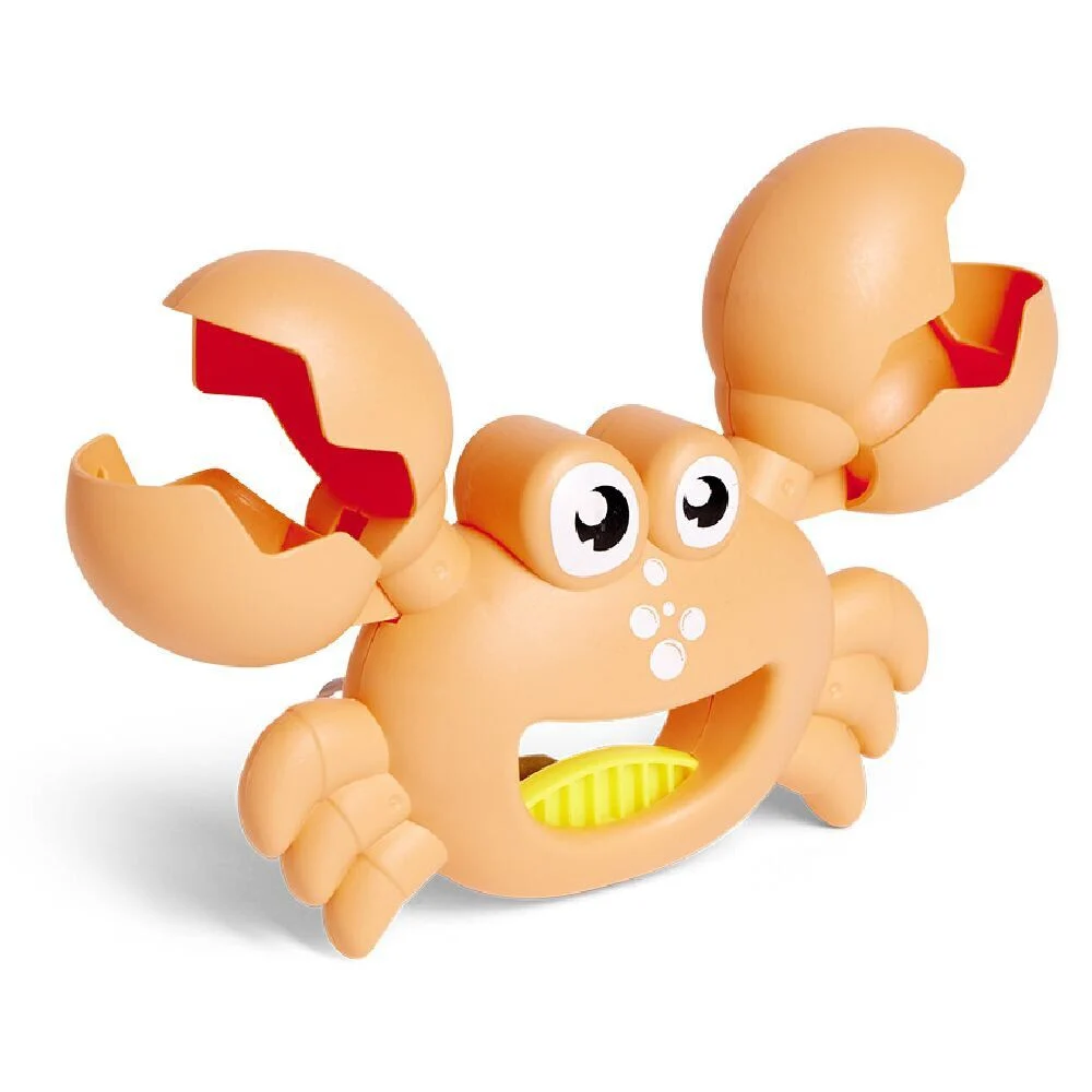 Pince à sable et coquillage forme crabe plastique orange ou vert