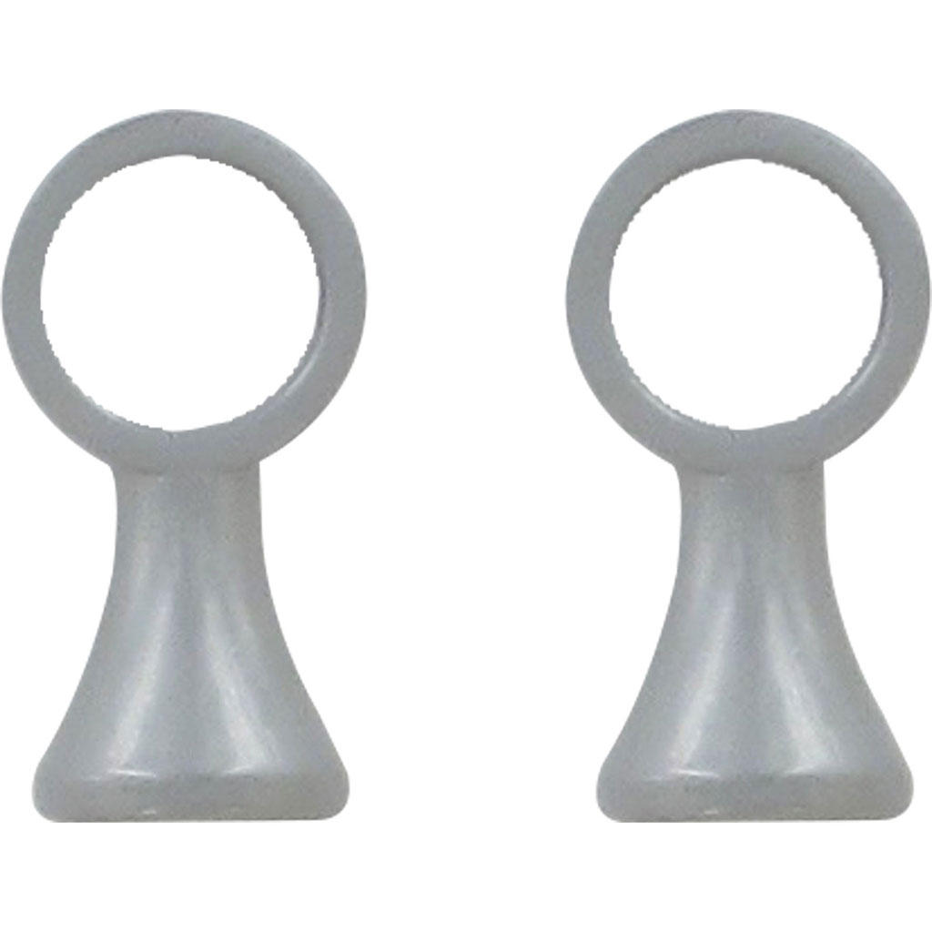Lot de 2 supports simples en zinc gris laqué D16mm