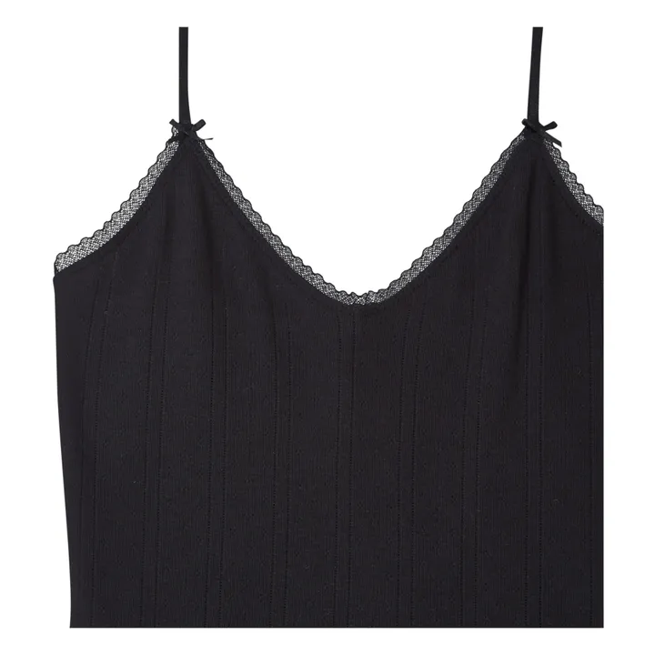 Cou Cou Intimates Robe Cami Pointelle Coton Bio | Noir