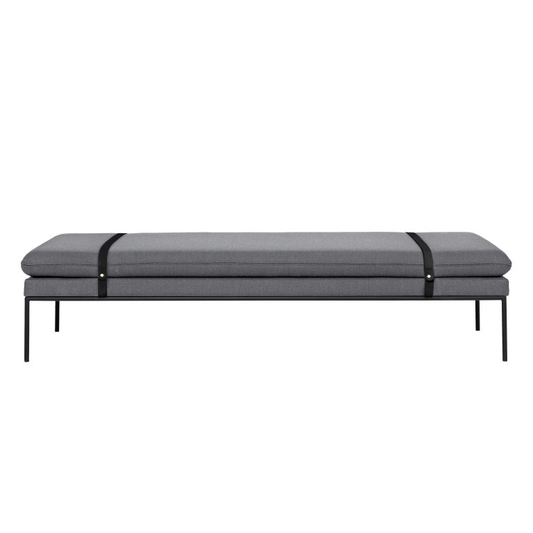Ferm Living Turn Daybed bank Fiord met zwarte band, lichtgrijs