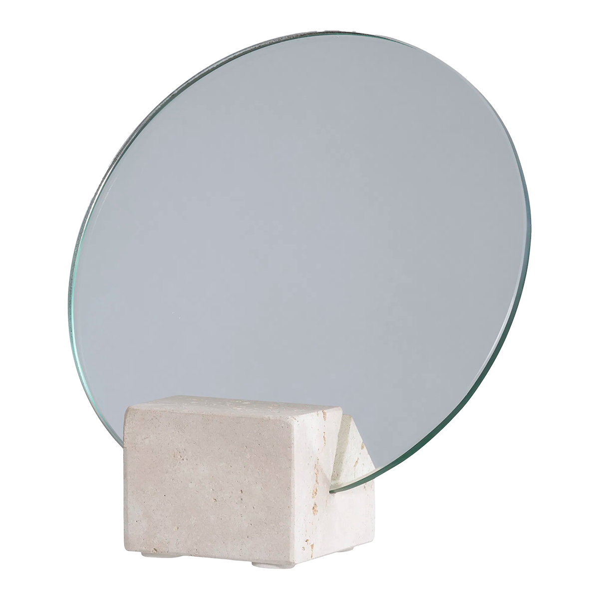 Make-up spiegel Rixt met travertijn standaard Beige
