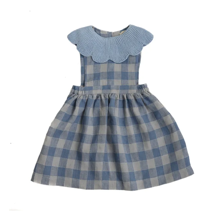 Kalinka Robe Cordelia Pinafore Lin | Bleu ciel
