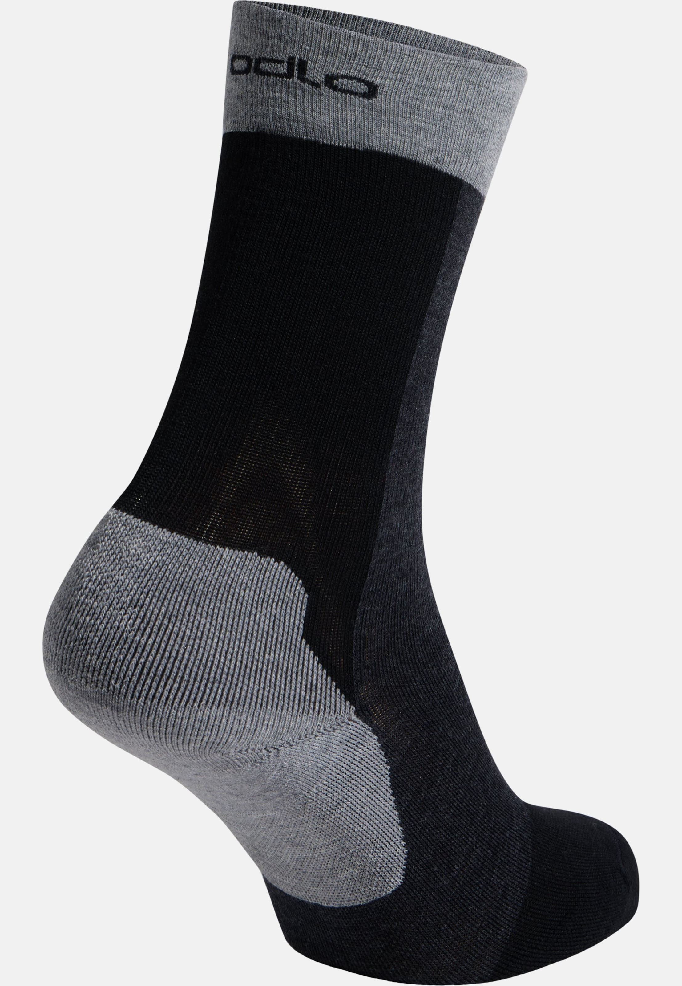 Mittellange Performance Wool Wandersocken in black - odlo graphite grey
