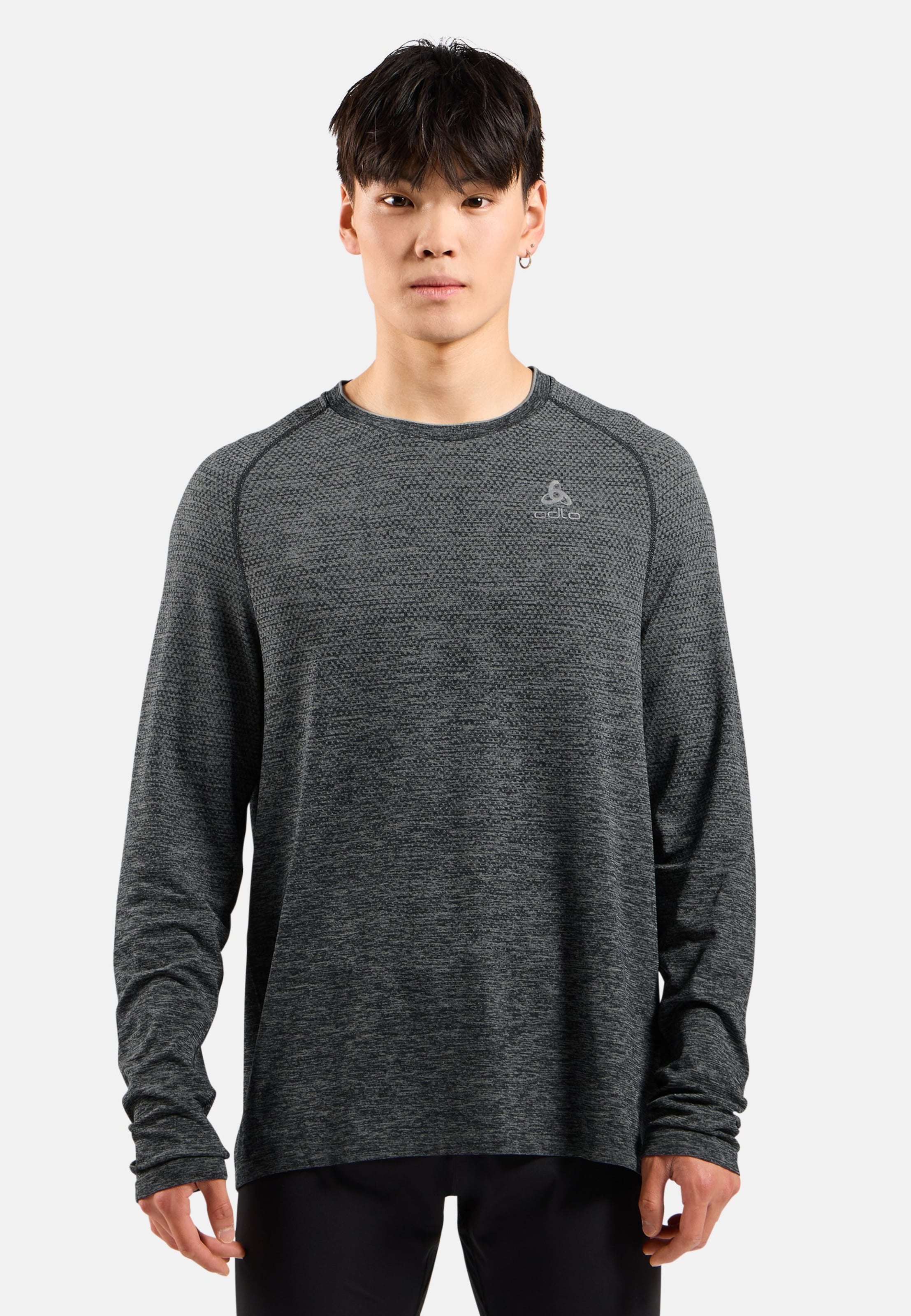 Essentials Seamless Langarm-Laufshirt in grey melange