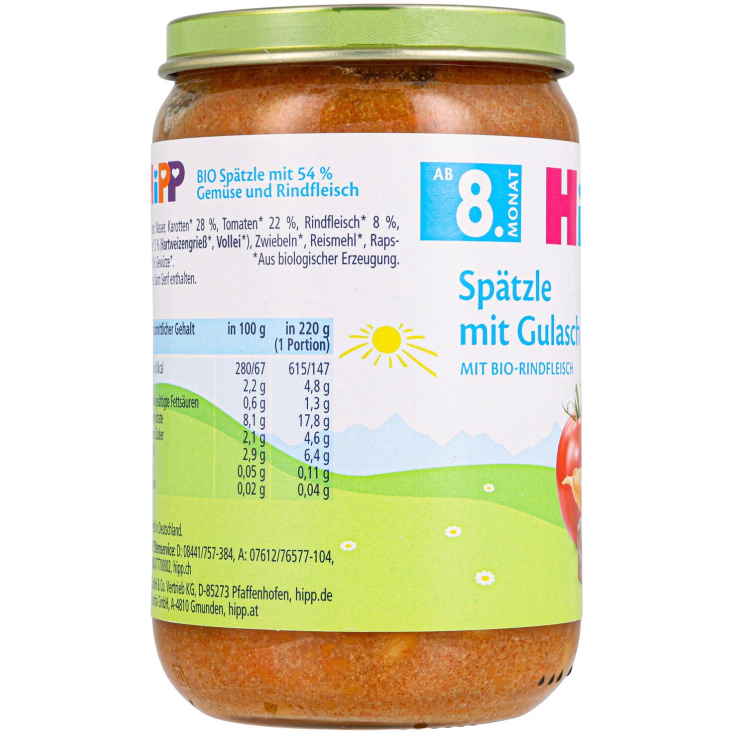 Hipp Spätzle mit Gulasch