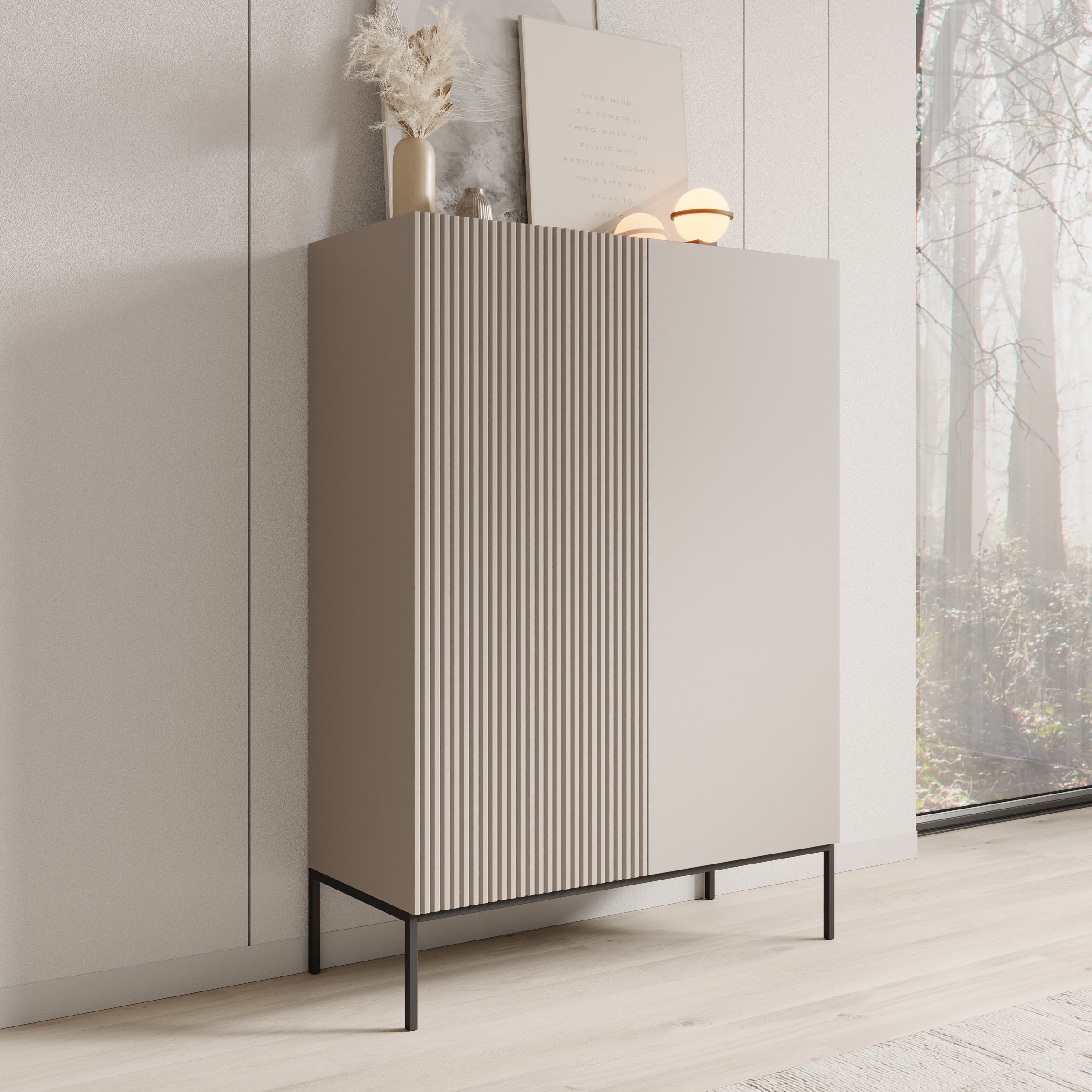 Capri - Dressoir - Beige - 100x42x140 cm