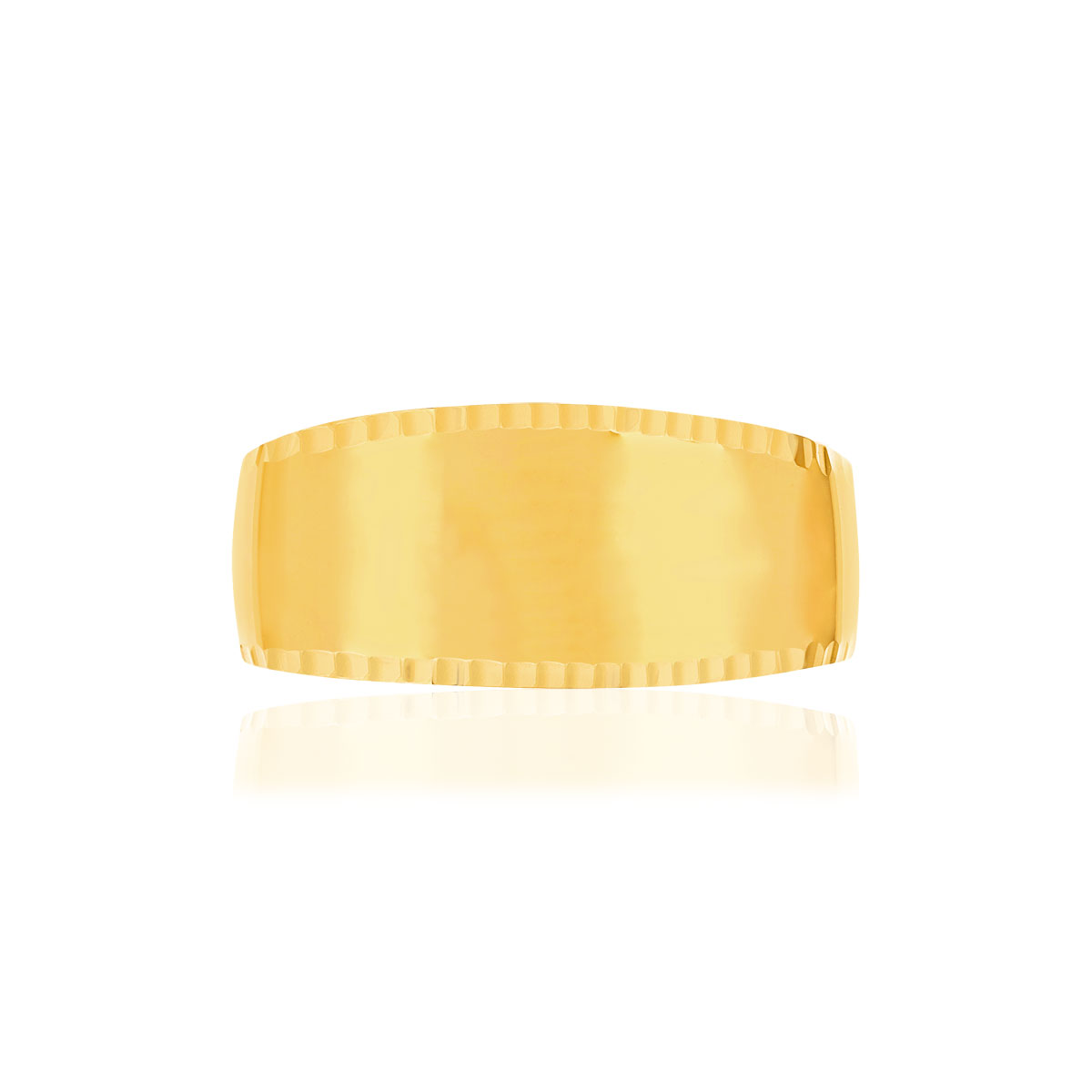 Bague or jaune 375, bord ciselé
