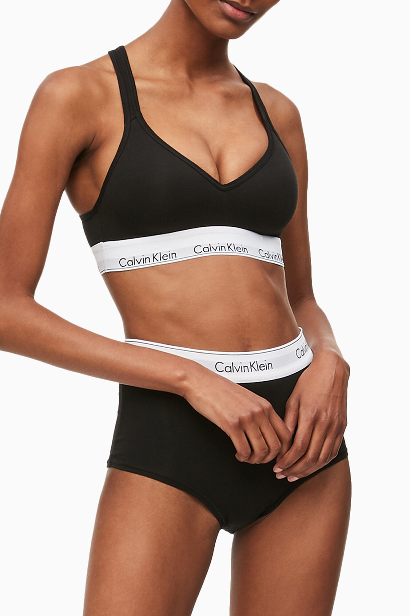 Top Calvin Klein de algodão moldado com cós elástico