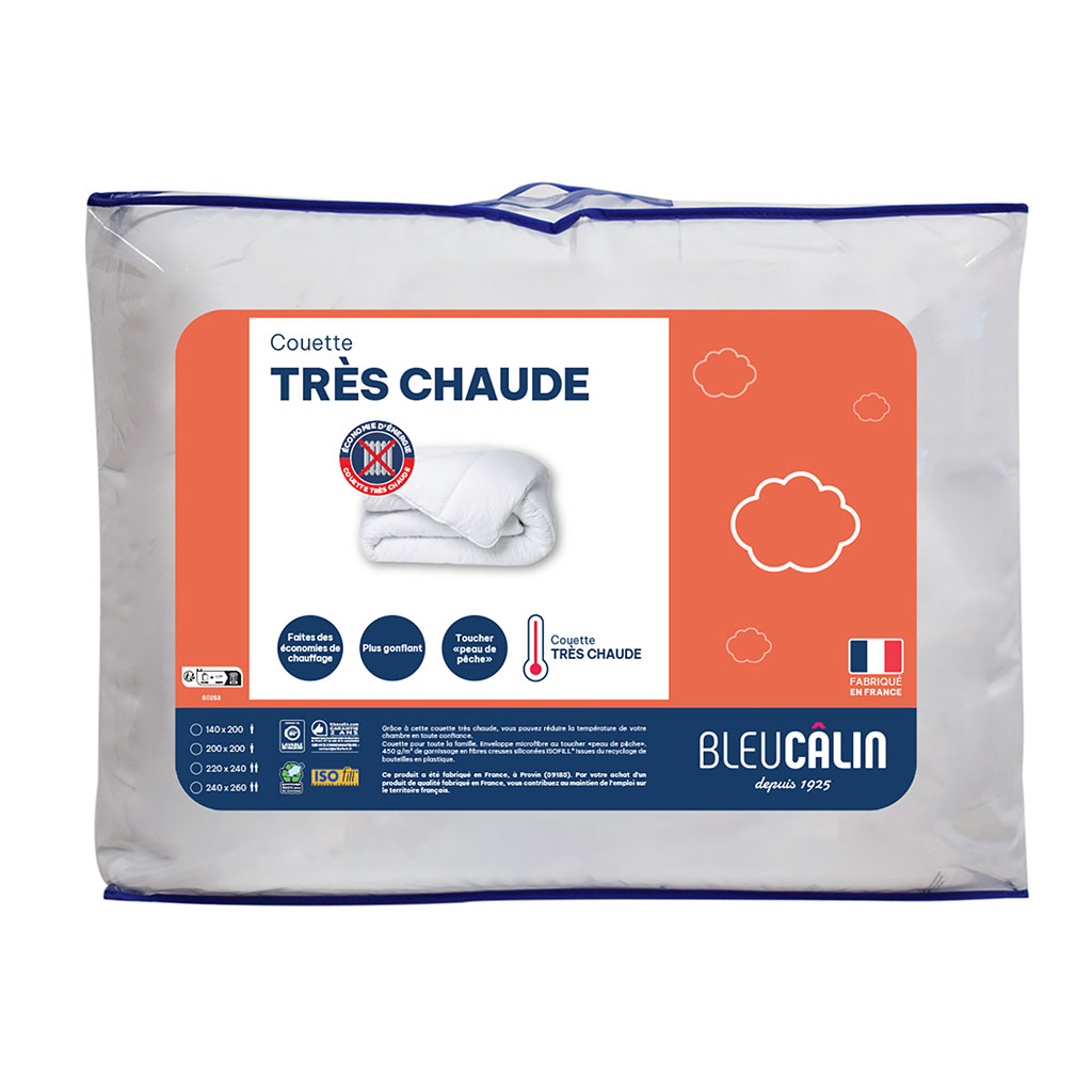 Couette microfibe 1 personne 450g 140x200cm - BLEU CÂLIN
